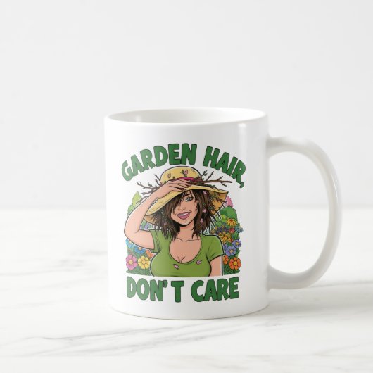 Garden Hair Don’t Care Funny Gardening Mug コーヒーマグカップ (右)