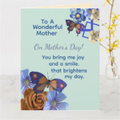 Garden in Bloom, Floral Butterfly Mother's Day  カード (黄色い花)