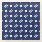 Garden-Inspired Floral Pattern Coaster ガラスコースター (正面)