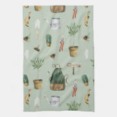 Garden inspired, plants, bees, nature outdoor キッチンタオル (縦)