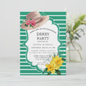 Garden Kentucky Derby Party Invitation Green Strip 招待状 (スタンド正面)