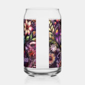 Garden Kitty Cat Floral Abstract Personalized ガラス缶 (左)