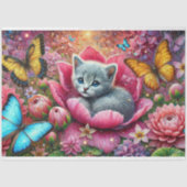 Garden Kitty Whimsy Decoupage  薄葉紙 (正面)