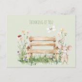 Garden Ladybug Dragonfly Mouse Bench Garden  ポストカード (正面)