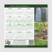 Garden Landscape Green White 2026 Calendar Magnet (正面)
