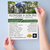 Garden Lawn-Mower, Garden Service, Horticulturist チラシ (手)