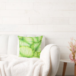 Garden Leaves Illustration Throw Pillow クッション