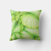Garden Leaves Illustration Throw Pillow クッション (裏面)