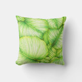 Garden Leaves Illustration Throw Pillow クッション (正面)