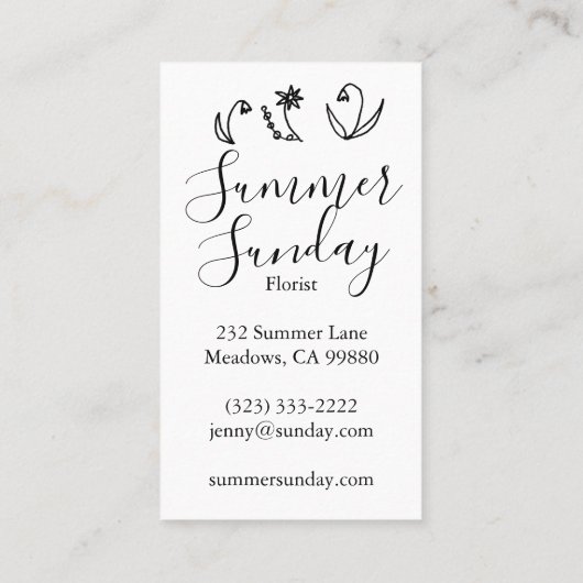 Garden Line Art Florist Landscaper 名刺 (裏面)