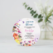 Garden love is in bloom wildflower bridal shower 招待状 (スタンド正面)