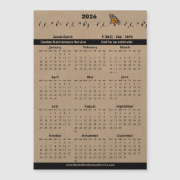 Garden Maintenance Service Magnetic 2026 Calendar