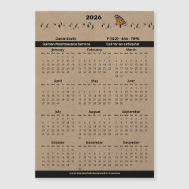 Garden Maintenance Service Magnetic 2026 Calendar