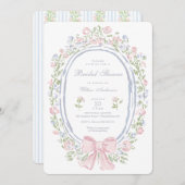 Garden Manor Painted Flowers Bridal Shower 招待状 (正面/裏面)