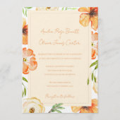 Garden Meadow Soft Peach Floral Wedding Invitation 招待状 (正面)