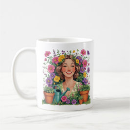 Garden Mom-Garden Queen-Floral Gardener コーヒーマグカップ