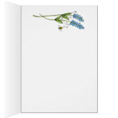Garden Note Cardの緋色の花と空白のミツバチ (内側 (右))