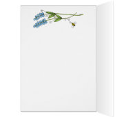 Garden Note Cardの緋色の花と空白のミツバチ (内側 (左))