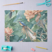 Garden of Eden with Birds and Flowers Decompage Pa 薄葉紙 (クラフト)