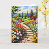 Garden of Flowers Greetings Card カード (黄色い花)