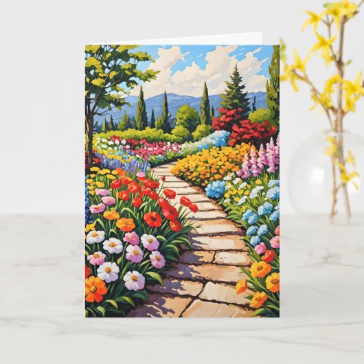 Garden of Flowers Greetings Card カード (黄色い花)