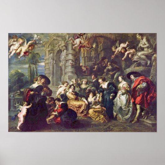 Garden Of Love By Rubens Peter Paul (最高のQuality) ポスター (正面)