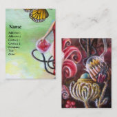 GARDEN OF MELISSA青い赤い紫の明るい赤紫色白 名刺 (正面/裏面)