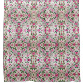 Garden of Pink Roses Tiled シャワーカーテン (正面)