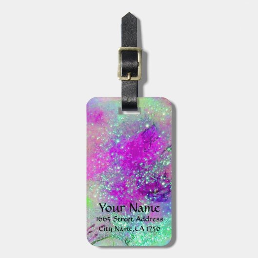 GARDEN OF THE 失った SHADOWS - Pink Purple Aqua Blue ラゲッジタグ (正面縦)