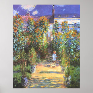 Garden of the Artist at Vetheuil - Claude Monet ポスター