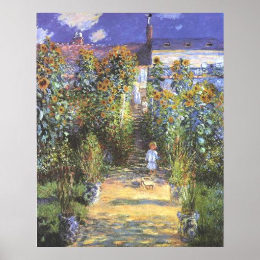 Garden of the Artist at Vetheuil - Claude Monet ポスター (正面)