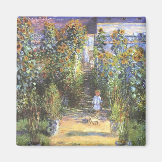 Garden of the Artist at Vetheuil - Claude Monet マグネット (正面)