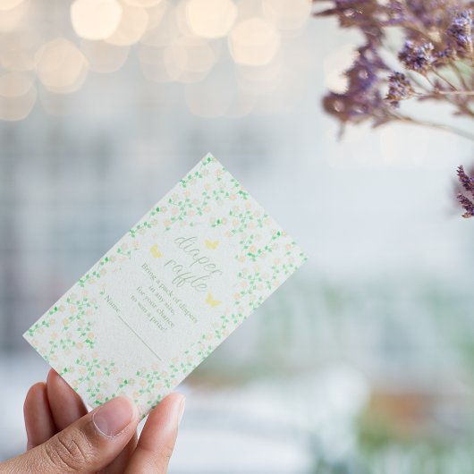 Garden Party Diaper Raffle Baby Shower エンクロージャーカード