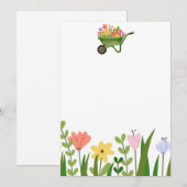 Garden Party Flowery Invitation Announcement 招待状 (正面/裏面)