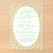 Garden Party Gender Neutral Baby Shower アクリル招待状 (正面)