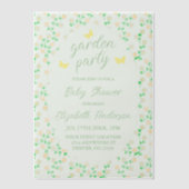 Garden Party Gender Neutral Baby Shower ベラム紙招待状 (正面)