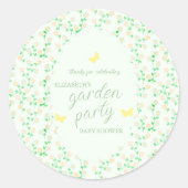 Garden Party Gender Neutral Baby Shower ラウンドシール (正面)