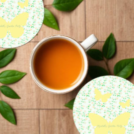 Garden Party Gender Neutral Baby Shower ラウンドペーパーコースター