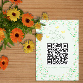 Garden Party Gender Neutral Baby Shower Registry エンクロージャーカード