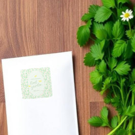 Garden Party Herb Garden Seed Baby Shower スクエアシール