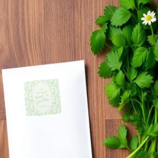 Garden Party Herb Garden Seed Baby Shower スクエアシール