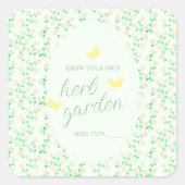 Garden Party Herb Garden Seed Baby Shower スクエアシール (正面)