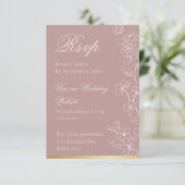 Garden Party Mauve and Gold RSVP Card (スタンド正面)