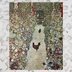 Garden Path w Chickens, Gustav Klimt, Art Nouveau ジグソーパズル