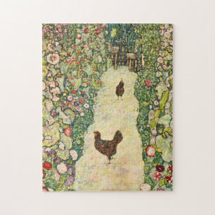 Garden Path with Chickens by Gustav Klimt ジグソーパズル
