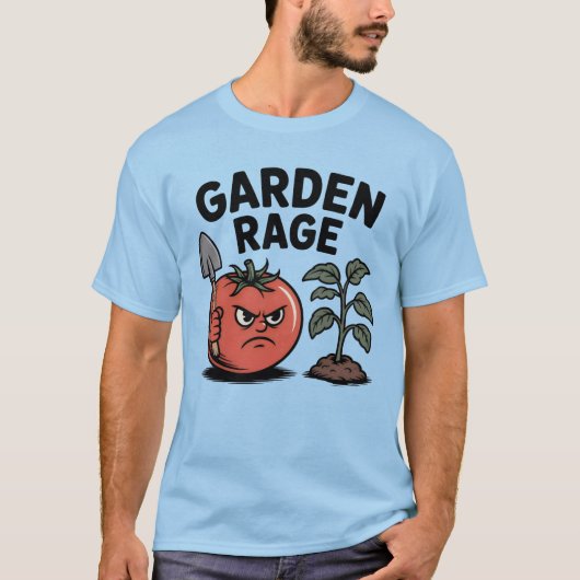 Garden Rage – Angry Tomato Gardening Design Tシャツ (正面)
