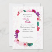 Garden Romance: Light Pink Floral Wedding 招待状 (正面)