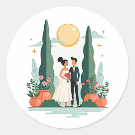 Garden Romance Wedding Stickers ラウンドシール