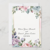 Garden Romantic Pastel Watercolor Floral Wedding 招待状 (裏面)