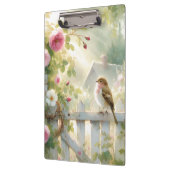 Garden Rose Bird Watercolor Scene クリップボード (左)